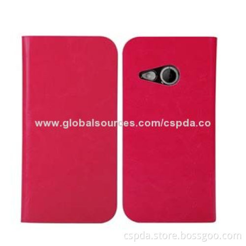 Hot Selling PU Flip Wallet Cases for HTC One M8 Mini with Card Slot